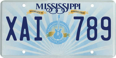 MS license plate XAI789