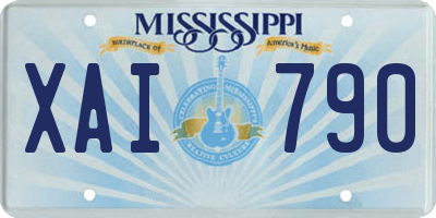 MS license plate XAI790