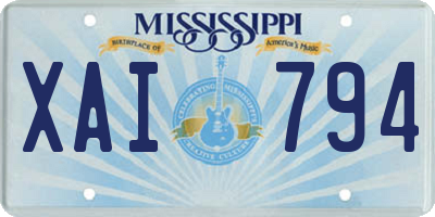 MS license plate XAI794