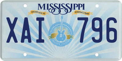 MS license plate XAI796
