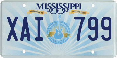 MS license plate XAI799