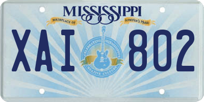 MS license plate XAI802