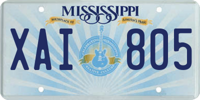 MS license plate XAI805