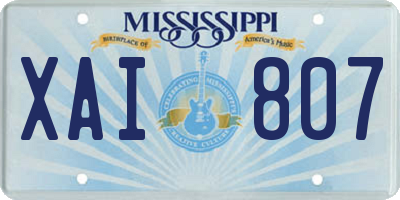 MS license plate XAI807
