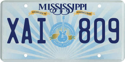 MS license plate XAI809