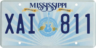 MS license plate XAI811