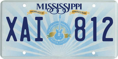 MS license plate XAI812