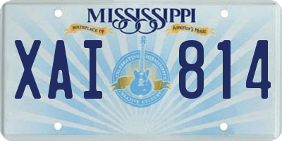 MS license plate XAI814