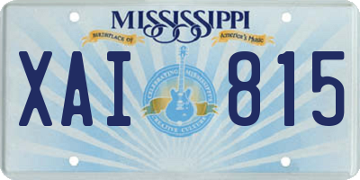 MS license plate XAI815