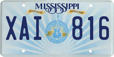MS license plate XAI816