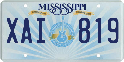 MS license plate XAI819