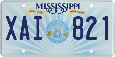MS license plate XAI821