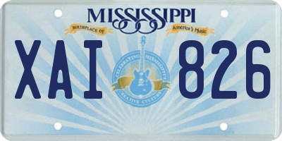 MS license plate XAI826