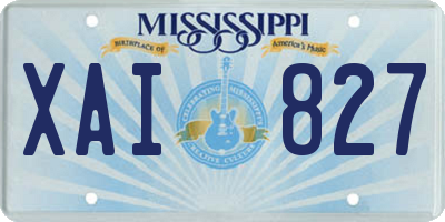MS license plate XAI827