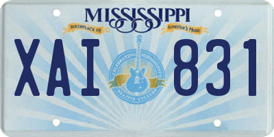 MS license plate XAI831