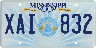 MS license plate XAI832