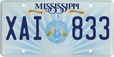 MS license plate XAI833