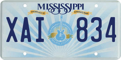 MS license plate XAI834