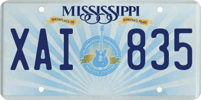 MS license plate XAI835
