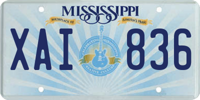 MS license plate XAI836