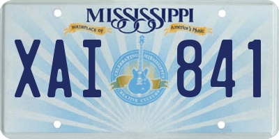 MS license plate XAI841
