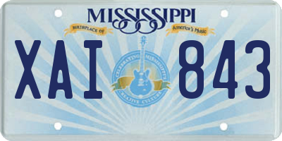 MS license plate XAI843