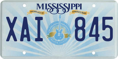 MS license plate XAI845