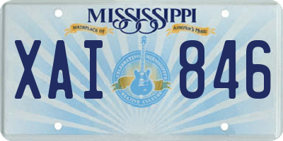 MS license plate XAI846