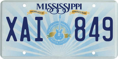 MS license plate XAI849