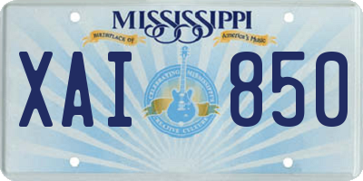 MS license plate XAI850