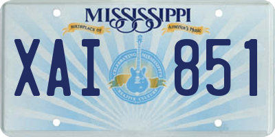 MS license plate XAI851