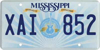MS license plate XAI852