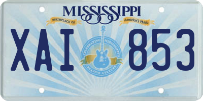 MS license plate XAI853