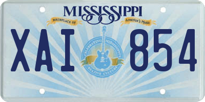 MS license plate XAI854