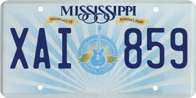 MS license plate XAI859