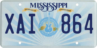 MS license plate XAI864