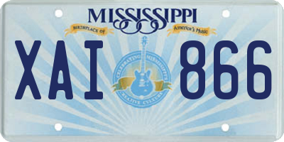 MS license plate XAI866