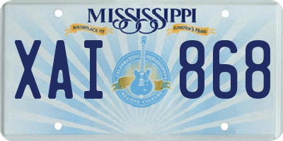 MS license plate XAI868