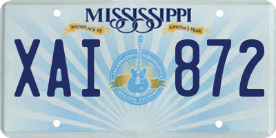 MS license plate XAI872