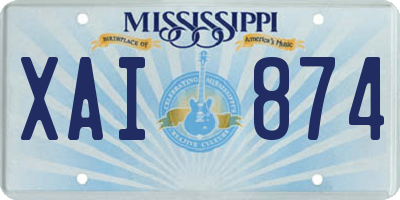 MS license plate XAI874