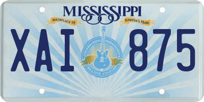MS license plate XAI875