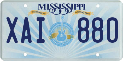 MS license plate XAI880