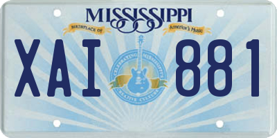 MS license plate XAI881