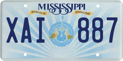 MS license plate XAI887