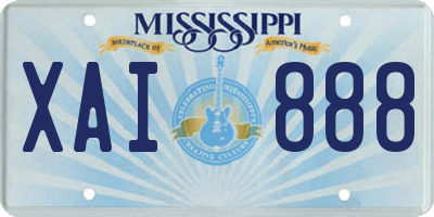MS license plate XAI888