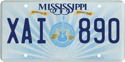 MS license plate XAI890