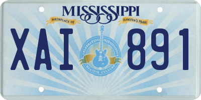 MS license plate XAI891