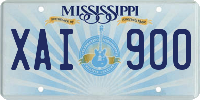 MS license plate XAI900