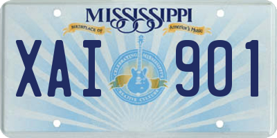 MS license plate XAI901