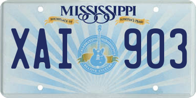 MS license plate XAI903